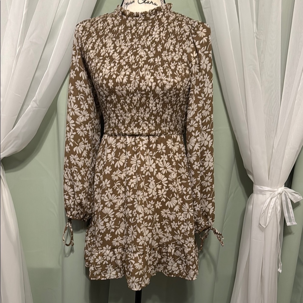 Altar'd State Brown Floral Dress